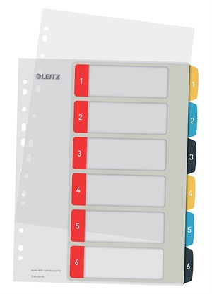 Leitz Register printbar PP A4+ 1-6 Cosy farver