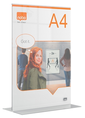 Nobo Skilteholder Premium Plus akryl T-fod A4