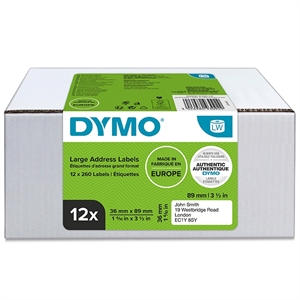 Dymo LabelWriter 36 mm  x  89 mm std. address labels mm, 12 pack