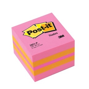 3M Post-it Notes 51 x 51 mm, mini kubusblok pink