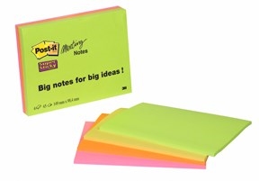 3M Post-it notes super sticky  98,4 x 149 Meeting ass. neon - 4 pack