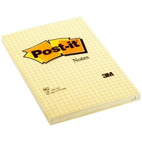3M Post-it Notes 102 x 152 mm, kvadreret gul - 6 pack