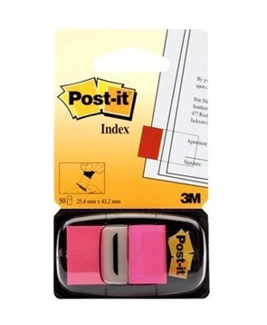 3M Post-it Indexfaner 25,4 x 43,2 mm, neon pink