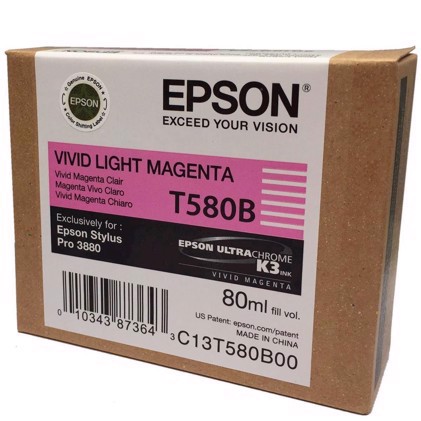 Epson Vivid Light Magenta 80 ml blækpatron T580B - Epson Pro 3880