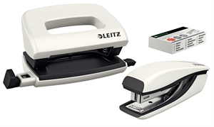Leitz Hæftemaskine & hulapparat Mini WOW hvid