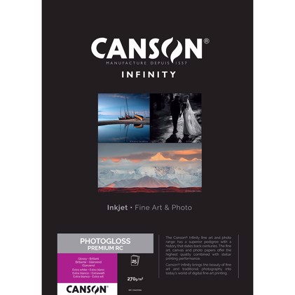 Canson PhotoGloss Premium RC 270 g/m² - A3+, 25 ark (FSC)