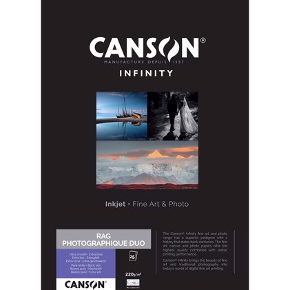 Canson Rag  Photographique Duo 220 gms A3+, 25 Sheets