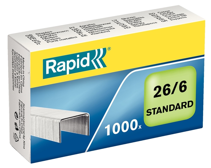 Rapid Hæfteklammer 26/6 standard galv (1000)