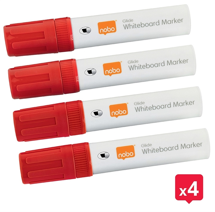 Nobo WB Marker Glide Jumbo skrå 10mm rød (4)