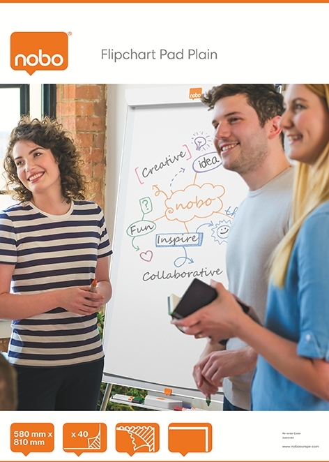 Nobo Flipoverblok 58x80cm ulinieret 40 ark