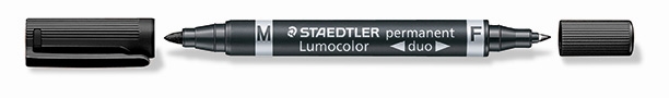 Staedtler Marker Lumocolor Duo Perm 0,6-1,5mm sort