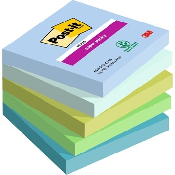 3M Post-it notes super sticky Oasis 76 x 76 mm, - 90 ark - 5 pack