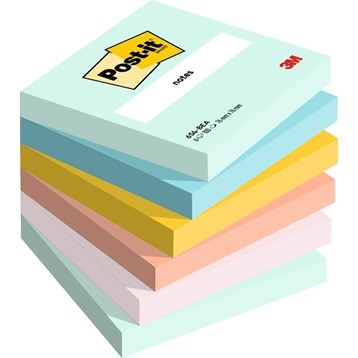3M Post-it Beachside 76 x 76 mm, 100 ark - 6 pack