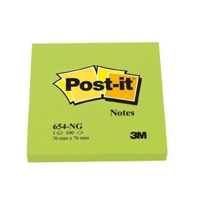 3M Post-it Notes 76 x 76 mm, neon grøn