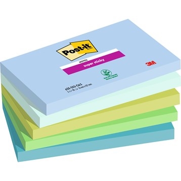 3M Post-it notes super sticky Oasis 76 x 127 mm, - 90 ark - 5 pack