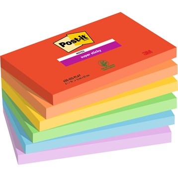 3M Post-it notes super sticky Playful 76 x 127 mm, - 90 ark - 6 pack