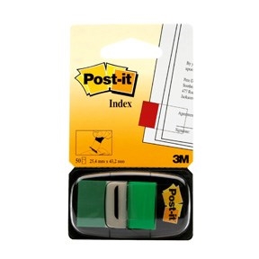 3M Post-it Indexfaner 25,4 x 43,2 mm, grøn