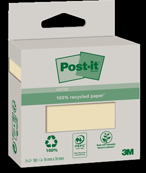 3M Post-it Canary Yellow 76 x 76 mm, Recycl
