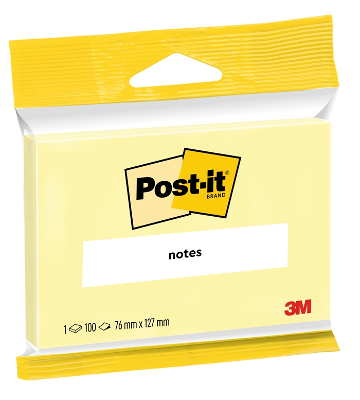 3M Post-it Canary Yellow 76 x 127 mm, 100 ark