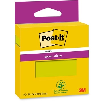 3M Post-it notes super sticky green 76 x 76 mm, - 90 ark