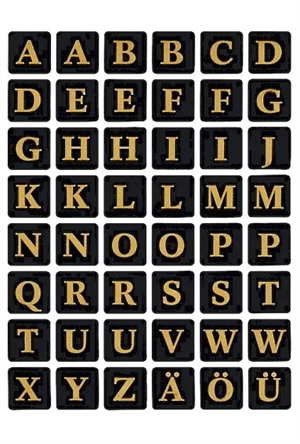 HERMA etiket bogstaver A-Z 13 x 13 guld/sort stk. 