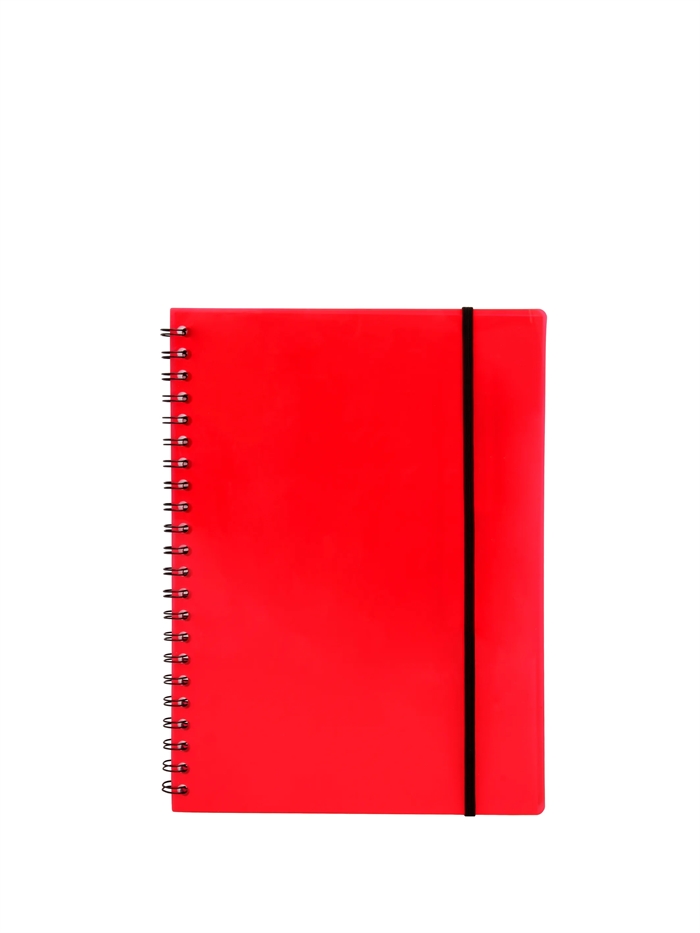 Büngers Notesbog A5 plast med spiralryg rød