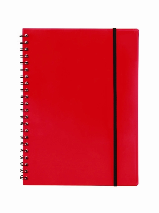 Büngers Notesbog A4 plast med spiralryg rød
