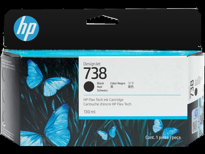 HP 738 130-ml Black DesignJet Ink Cartridge