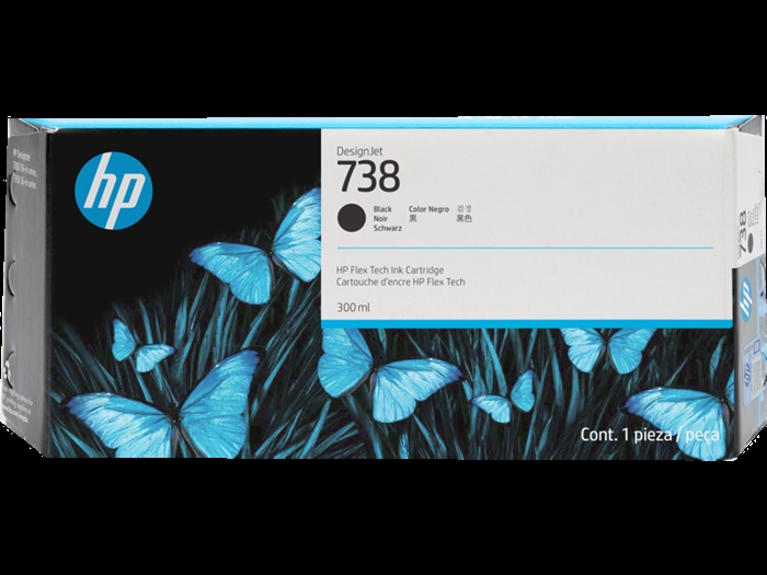 HP 738 300-ml Black DesignJet blækpatron