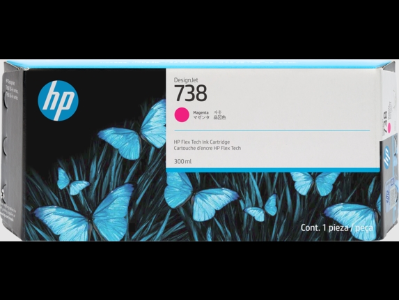 HP 738 300-ml Magenta DesignJet blækpatron