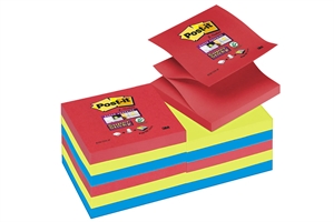 3M Post it Z-Notes 76 x 76 mm, Super Sticky Jewel Pop - 6 pack