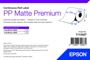 Epson PP Matte Label Premium, Continuous Roll, 76 mm x 29m