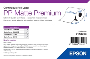 Epson PP Matte Label Premium, Continuous Roll, 105 mm x 55 m