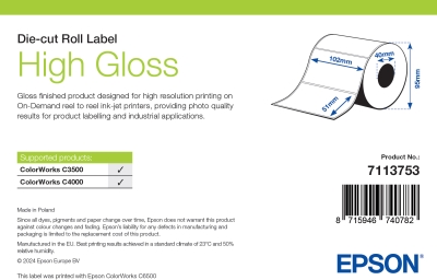 Epson High Gloss Label, Udstansede labels, 102 x 51 mm ( 610 Labels )