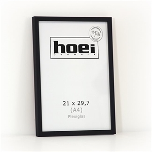 Sort træramme til foto og plakaterer 21 x 29,7 PLEXI cm ( A4 )