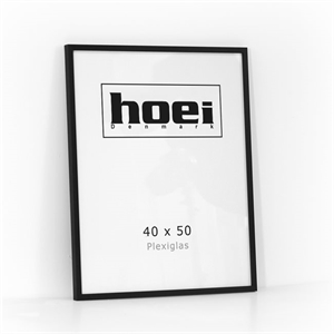Sort træramme til foto og plakater 40 x 50 - PLEXI  cm
