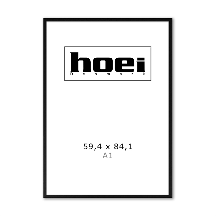 Sort træramme til foto og plakaterer 59,4 x 84,1 cm ( A1 )