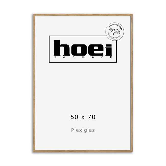 Massiv egetræsramme til foto og plakater 50 x 70 PLEXI cm