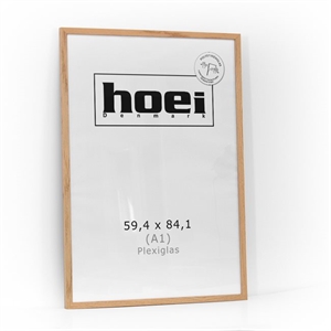 Massiv egetræsramme til foto og plakater 59,4 x 84,1 cm - A1 PLEXI
