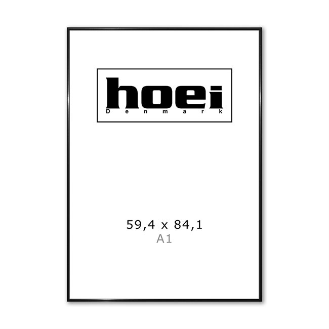 Sort Aluminiumsramme 59 x 84  cm ( A1 )