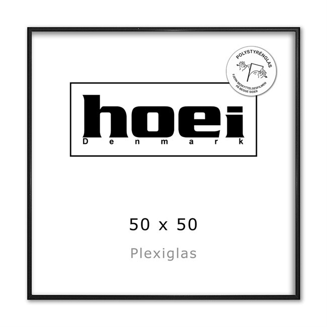 Sort Aluminiumsramme 50 x 50  cm PLEXI