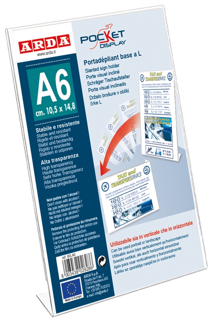 Arda Skilteholder A6 L-fod