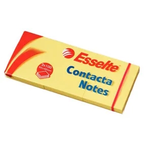 Esselte Contacta Notes 50x40 mm, gul - 3 pack