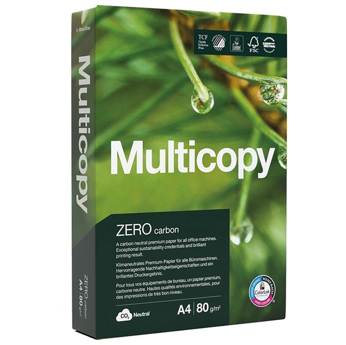 A4 MultiCopy Zero 80 g/m² printerpapir og kopipapir - 500 ark pakke