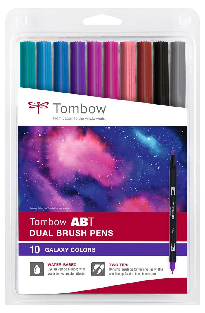 Tombow Marker ABT Dual Brush Galaxy Colours (10)