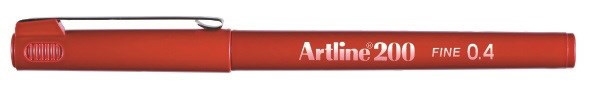 Artline Fineliner 200 Fine 0.4 mørkerød