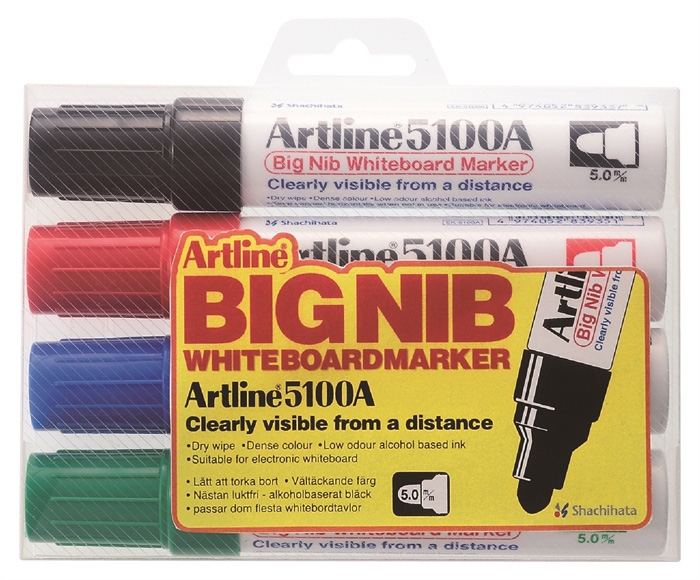 Artline Whiteboard Marker 5100A BIG 4-sæt