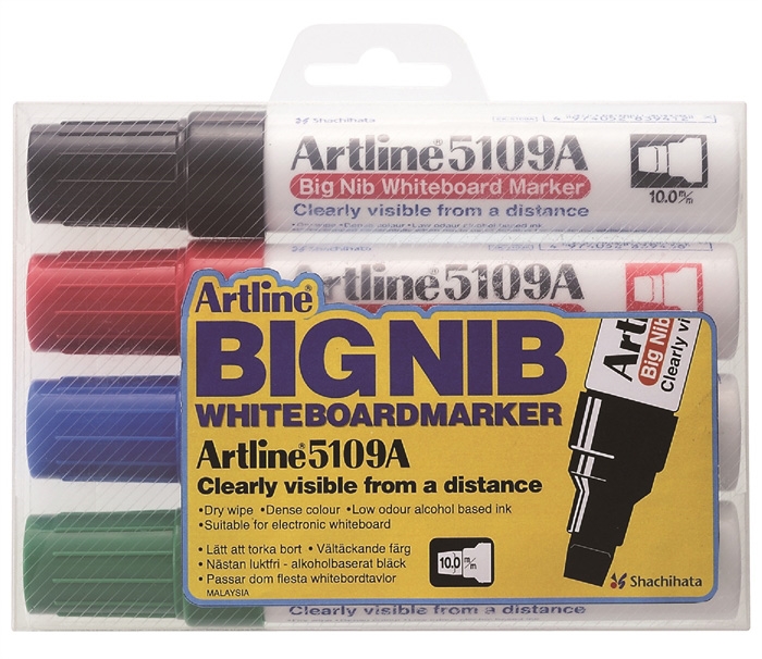 Artline Whiteboard Marker 5109A BIG 4/sæt