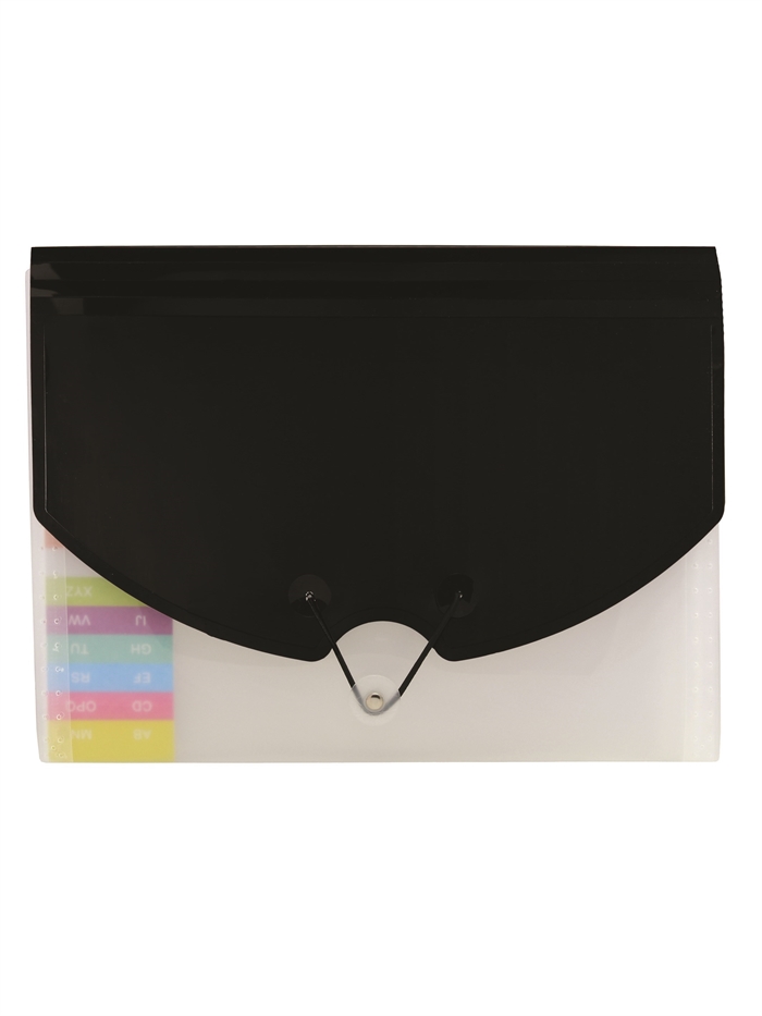 Büngers Harmonikamappe med 10 lommer transp./sort