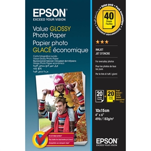 Epson 10x15 Value Glossy Photo Paper10x15cm - 2x 20 sheets